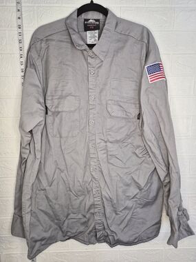 Steelguard Essentials Shirt Mens 2XLL  (long length)Gray FlameResistant Workwear